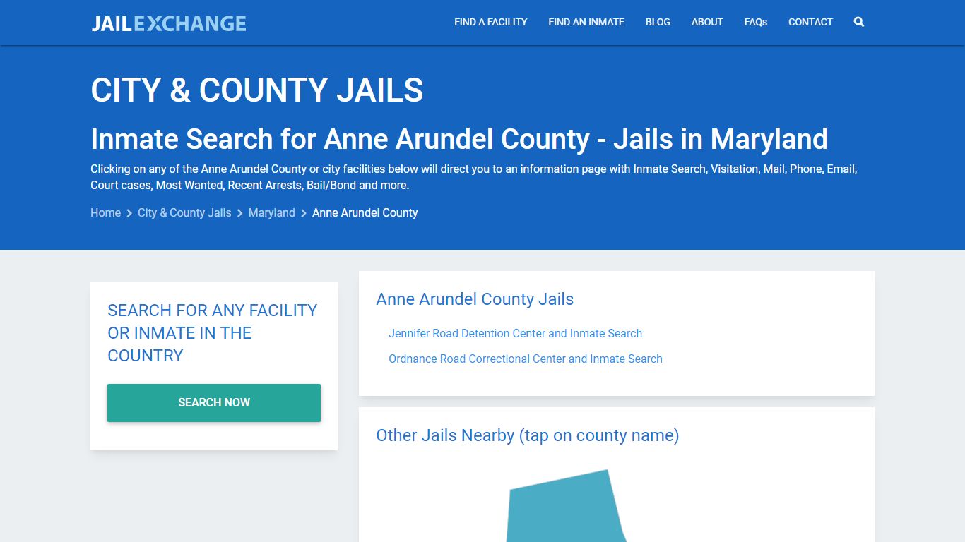 Inmate Search for Anne Arundel County | Jails in Maryland - Jail Exchange